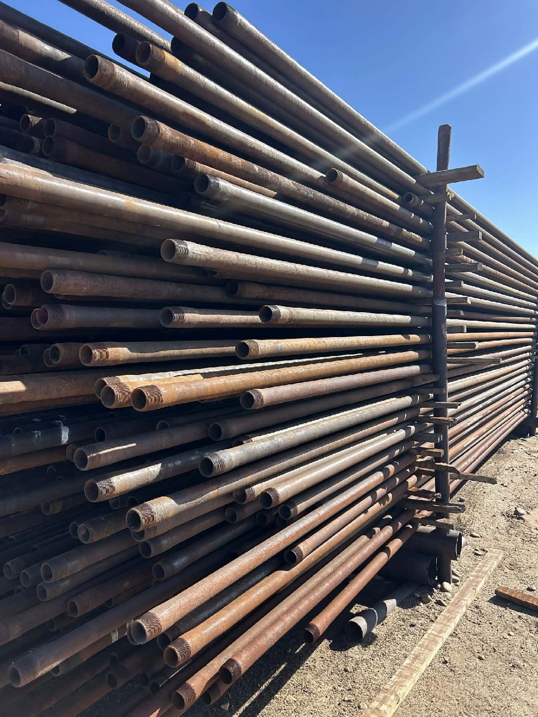 2 3/8 pipe a rack of 2 3/8 inch oilfield fence pipe
